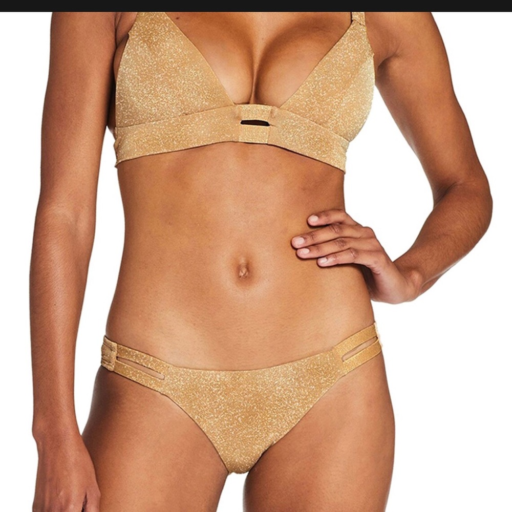 Vitamin A gold metallic bikini set - 12 D - large XL
